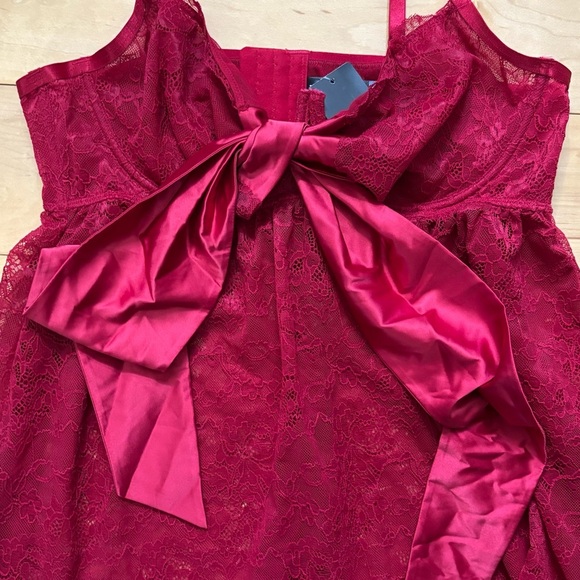 Torrid Red Babydoll Lace Lingerie Womens Size Large New With Tag Bow Romantic - Picture 3 of 6